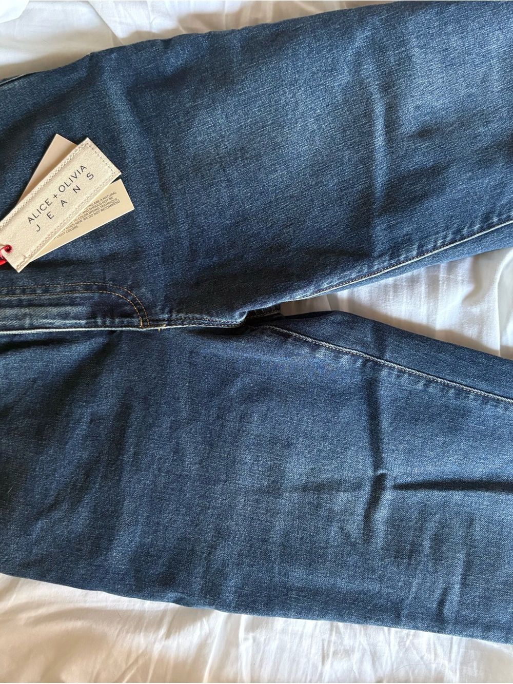 Alice + Olivia Women's Dark Blue Straight Leg Jeans
